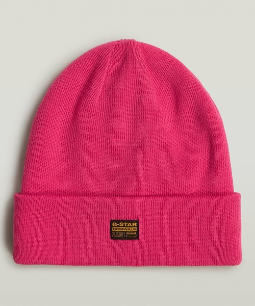 G-STAR(ジースター)の「EFFO LONG BEANIE/ブランドロゴニット帽(ニットキャップ/ビーニー・メンズ・イエロー系その他/ピンク系その他・ONE SIZE)」の5枚目の写真