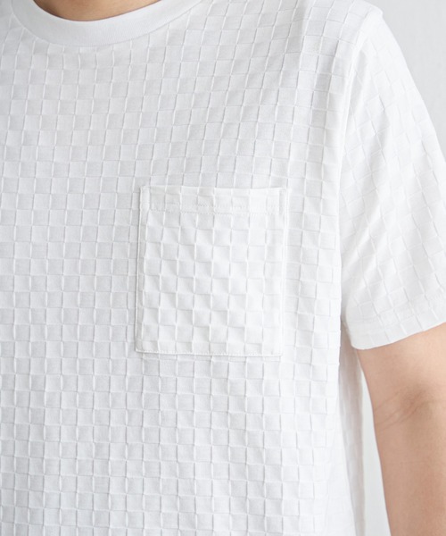 IKKA LOUNGE(イッカラウンジ)の「リンクスジャカード市松Tシャツ(Tシャツ/カットソー・メンズ・ホワイト/ブラック・M/L/XL/S)」の17枚目の写真
