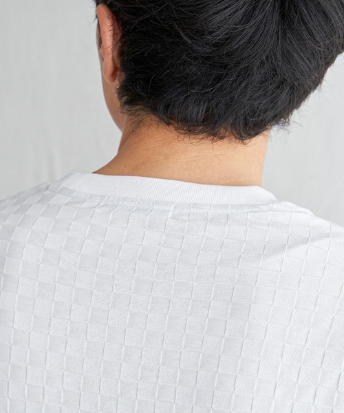 IKKA LOUNGE(イッカラウンジ)の「リンクスジャカード市松Tシャツ(Tシャツ/カットソー・メンズ・ホワイト/ブラック・M/L/XL/S)」の20枚目の写真