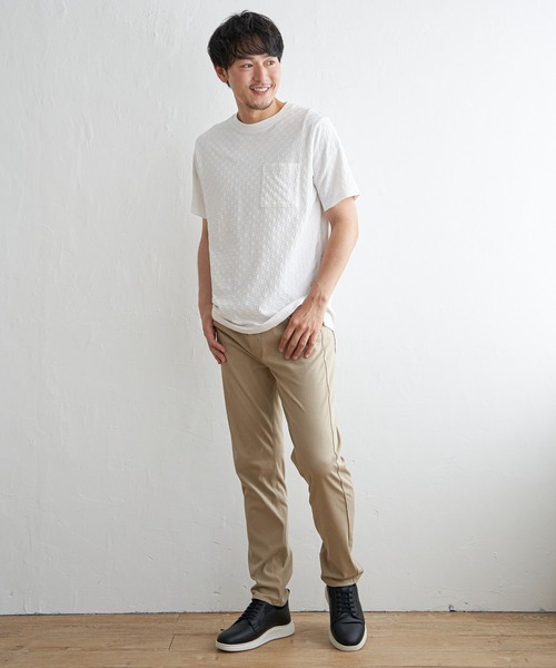 IKKA LOUNGE(イッカラウンジ)の「リンクスジャカード市松Tシャツ(Tシャツ/カットソー・メンズ・ホワイト/ブラック・M/L/XL/S)」の12枚目の写真