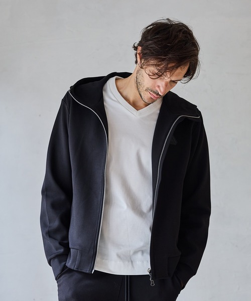 RATTLE TRAP（ラトルトラップ）の「【JUST PLAY】N/Rストレッチポンチ立体比翼フードブルゾン【セットアップ着用可】（パーカー・メンズ・オフホワイト/チャコールグレー/ブラック・M/LL/L）」の2枚目の写真