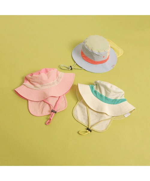 BREEZE（ブリーズ）の「【UVカット・保冷剤収納可】サッカーアウトドアハット（ハット・キッズ・ピンク/ブルー/オフホワイト・50/52/54/56/58）」の10枚目の写真