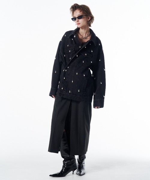 OVER DENIM JACKET with PEARL/オーバーデニムジャケットウィズパール