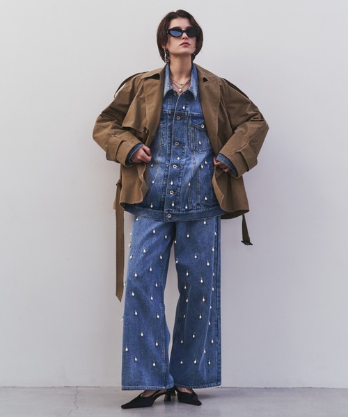 JOSE MOON(ジョゼムーン)の「OVER DENIM JACKET with PEARL/オーバー JOSE MOON(ジョゼムーン)の「OVER DENIM JACKET with PEARL/オーバー