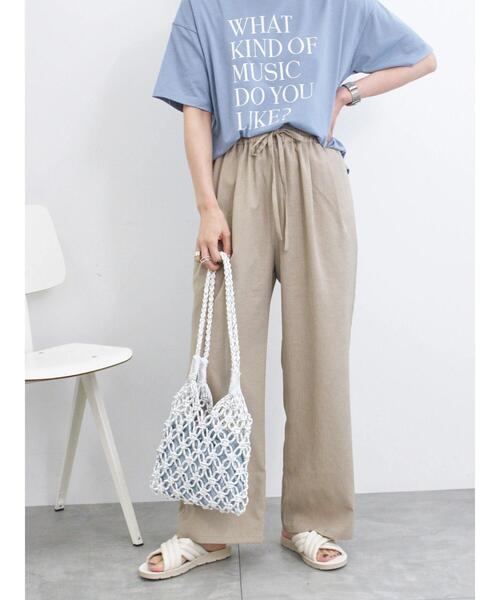 Samansa Mos2 blue（サマンサモスモスブルー）の「【接触冷感】ワイドイージーパンツ（その他パンツ・レディース・ブラック/カーキ/キャメル/ベージュ・F）」の3枚目の写真