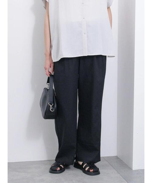 Samansa Mos2 blue（サマンサモスモスブルー）の「【接触冷感】ワイドイージーパンツ（その他パンツ・レディース・ブラック/カーキ/キャメル/ベージュ・F）」の2枚目の写真