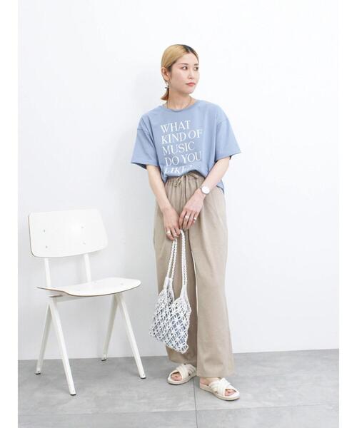 Samansa Mos2 blue（サマンサモスモスブルー）の「【接触冷感】ワイドイージーパンツ（その他パンツ・レディース・ブラック/カーキ/キャメル/ベージュ・F）」の13枚目の写真