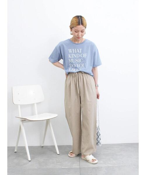 Samansa Mos2 blue（サマンサモスモスブルー）の「【接触冷感】ワイドイージーパンツ（その他パンツ・レディース・ブラック/カーキ/キャメル/ベージュ・F）」の14枚目の写真