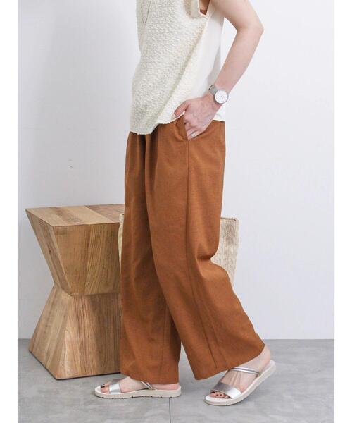 Samansa Mos2 blue（サマンサモスモスブルー）の「【接触冷感】ワイドイージーパンツ（その他パンツ・レディース・ブラック/カーキ/キャメル/ベージュ・F）」の16枚目の写真