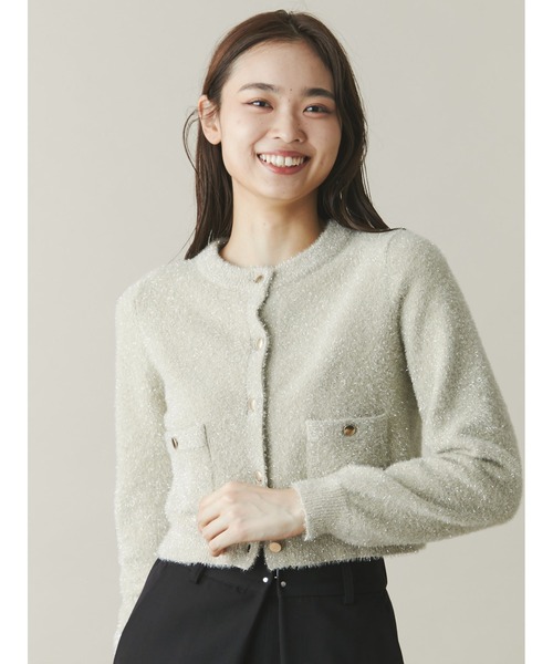 【セール】ラメニットショートカーデ（ニット/セーター）｜TONAL（トーナル）