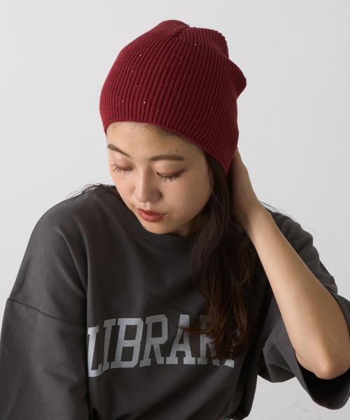 CIAOPANIC TYPY（チャオパニックティピー）の「スパンコールビーニー（ニットキャップ/ビーニー・レディース・アイボリー/ブラック/レッド/ライトブラウン/グレー・ONE SIZE）」の15枚目の写真