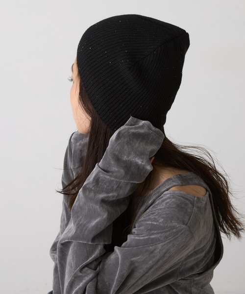 CIAOPANIC TYPY（チャオパニックティピー）の「スパンコールビーニー（ニットキャップ/ビーニー・レディース・アイボリー/ブラック/レッド/ライトブラウン/グレー・ONE SIZE）」の9枚目の写真