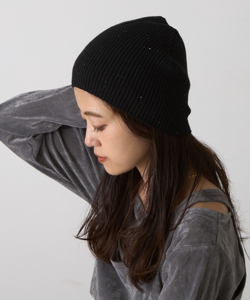 CIAOPANIC TYPY（チャオパニックティピー）の「スパンコールビーニー（ニットキャップ/ビーニー・レディース・アイボリー/ブラック/レッド/ライトブラウン/グレー・ONE SIZE）」の8枚目の写真