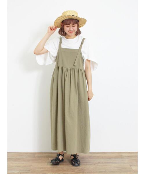 Samansa Mos2（サマンサ モスモス）の「【接触冷感】チューリップスリーブTシャツ（Tシャツ/カットソー・レディース・グリーン/オレンジ/オフホワイト/チャコールグレー・F）」の11枚目の写真