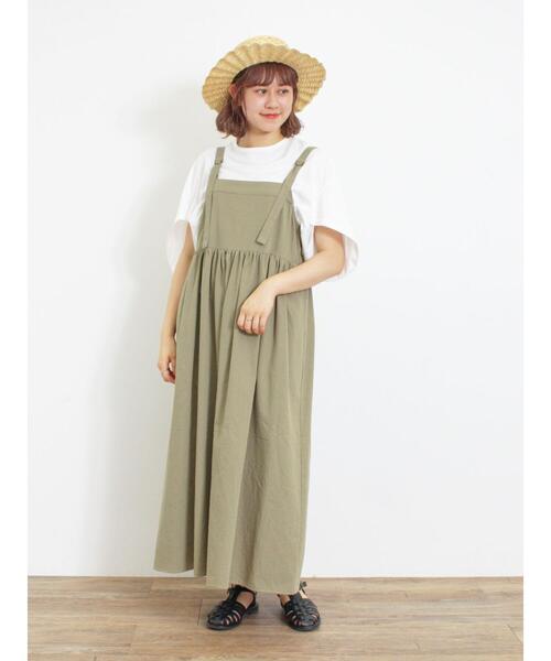 Samansa Mos2（サマンサ モスモス）の「【接触冷感】チューリップスリーブTシャツ（Tシャツ/カットソー・レディース・グリーン/オレンジ/オフホワイト/チャコールグレー・F）」の12枚目の写真