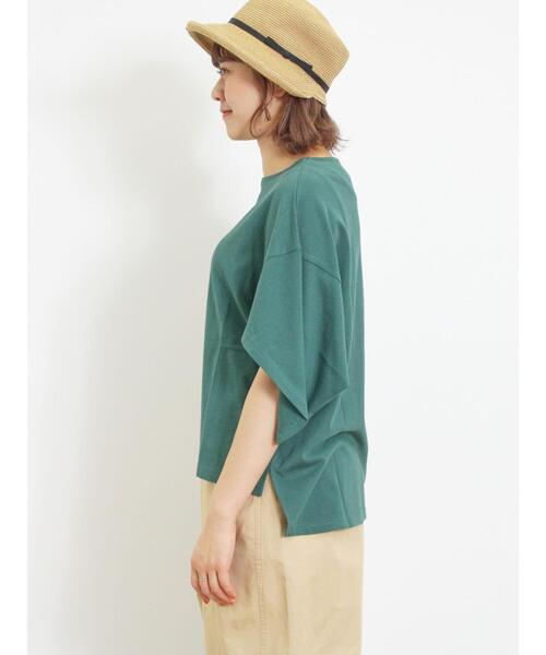 Samansa Mos2（サマンサ モスモス）の「【接触冷感】チューリップスリーブTシャツ（Tシャツ/カットソー・レディース・グリーン/オレンジ/オフホワイト/チャコールグレー・F）」の20枚目の写真