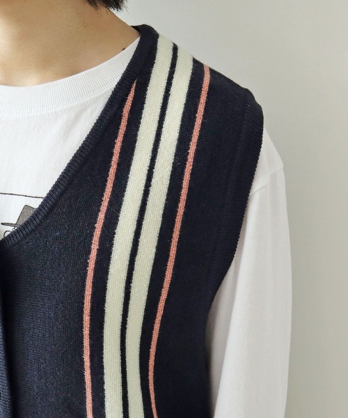 【セール】ライン ニットベスト（ベスト）｜PAR ICI（パーリッシィ）