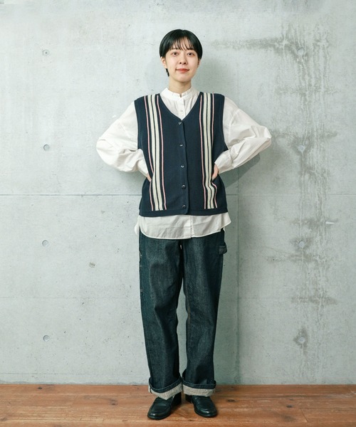 【セール】ライン ニットベスト（ベスト）｜PAR ICI（パーリッシィ）