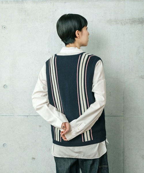 【セール】ライン ニットベスト（ベスト）｜PAR ICI（パーリッシィ）