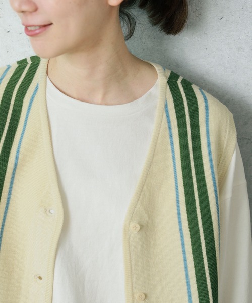 【セール】ライン ニットベスト（ベスト）｜PAR ICI（パーリッシィ）