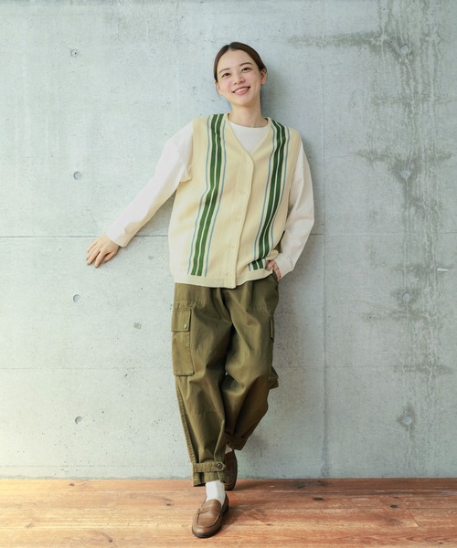 【セール】ライン ニットベスト（ベスト）｜PAR ICI（パーリッシィ）