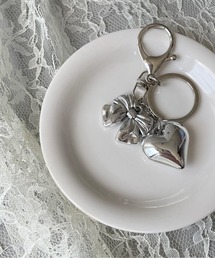nomnom | 【nomnom】シルバーリボンハートキーリング/キーホルダー(キーホルダー)