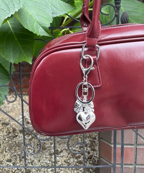 nomnom（ノムノム）の「【nomnom】シルバーリボンハートキーリング/キーホルダー（キーホルダー・レディース・シルバー・FREE）」の5枚目の写真