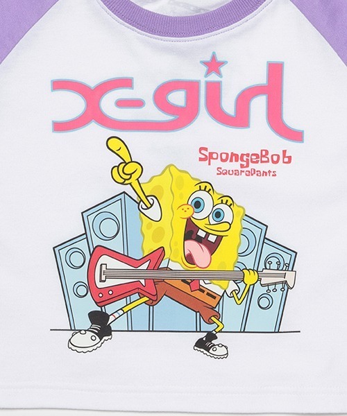 X-girl Stages（エックスガールステージス）の「【スポンジ・ボブ】ラグラン長袖Tシャツ（Tシャツ/カットソー・キッズ・ブラック/ラベンダー・100cm/90cm/140cm/130cm/120cm/110cm）」の12枚目の写真
