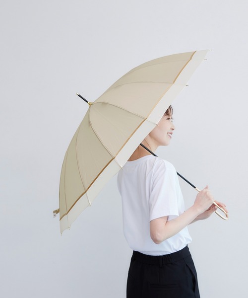 ROPE' PICNIC（ロペピクニック）の「【Wpc.】晴雨兼用/16本切り継ぎラインロングアンブレラ（長傘・レディース・ベージュ/ネイビー/グレー系その他・FREE）」の19枚目の写真