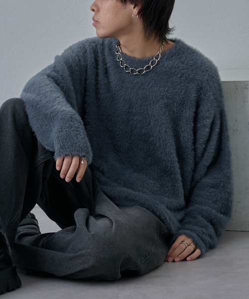 COLONY 2139（コロニートゥーワンスリーナイン）の「テックシャギープルオーバー（ニット/セーター・メンズ・ブラック/グレー/イエロー・MEDIUM/LARGE）」の2枚目の写真