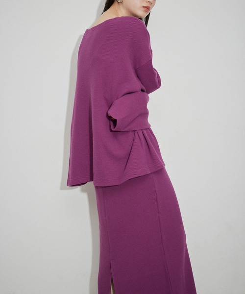 MILLER（ミラー）の「【Miller for ADAM ET ROPE】別注WAFFLE L/S TEE（Tシャツ/カットソー・レディース・ブラック/パープル/ミント・FREE）」の4枚目の写真