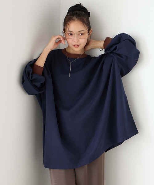forksy.(フォルクシー)の「【forksy.】<エブリデイシリーズ>オーバーサイズスウェッティーシャツ(Tシャツ/カットソー・レディース・杢グレー/ブラック/アイボリー/ネイビー/ミント/ダークブラウン/ダークブルー/プラム/ブラック系/チャコール/グレイッシュブルー/グレー系/ライトベージュ/ライトブルー/ブラウン系/スモークピンク/ダークグリーン/バーガンディー/チェリーレッド/テラコッタ/ネイビー系/ブラウン系1/グレー系1/オフホワイト/カーキ・FREE/SHORT)」の21枚目の写真