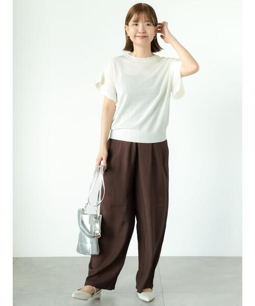 Lugnoncure（ルノンキュール）の「フレアスリーブニット（ニット/セーター・レディース・オフホワイト/ネイビー・F）」の3枚目の写真