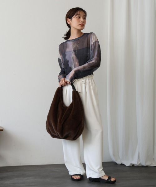 Bou Jeloud(ブージュルード)の「キリュウドロストパンツ(その他パンツ・レディース・キャメル/ブラック/オフホワイト・38)」の8枚目の写真