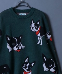 Jacquard Fabric Allover Pattern Animal Knit/総柄 アニマル柄 ジャガード ニット レディース メンズ