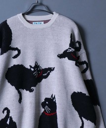 Jacquard Fabric Allover Pattern Animal Knit/総柄 アニマル柄 ジャガード ニット レディース メンズ