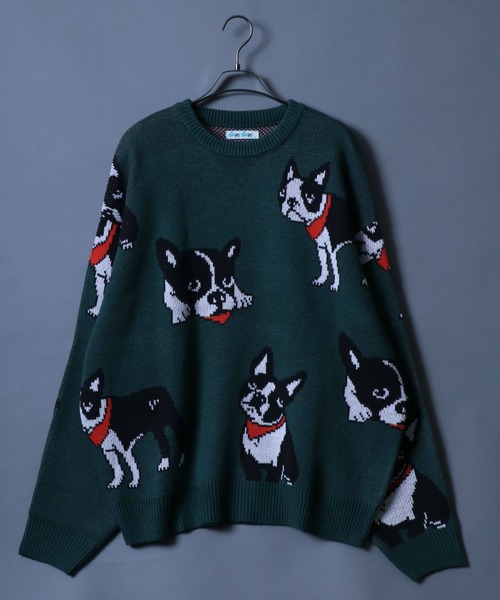 ANPAS（アンパス）の「Jacquard Fabric Allover Pattern Animal Knit/総柄 アニマル柄 ジャガード ニット レディース メンズ（ニット/セーター・メンズ・ブラック系その他/ホワイト系その他/グリーン系その他/ホワイト系その他2/ホワイト系その他3/ブルー系その他/ホワイト系その他4/グレー系その他・M/L）」の20枚目の写真