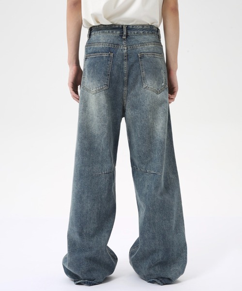 WESTBOY(ウエストボーイ)の「ルーズバギーウォッシュドデニムパンツ/セミワイドデニムパンツ WO24W1PT03【WB ORIGINALS】(デニムパンツ・メンズ・ブルー・XL/M/L)」の5枚目の写真