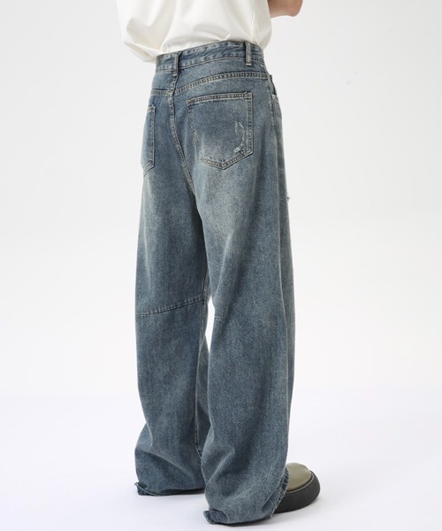 WESTBOY(ウエストボーイ)の「ルーズバギーウォッシュドデニムパンツ/セミワイドデニムパンツ WO24W1PT03【WB ORIGINALS】(デニムパンツ・メンズ・ブルー・XL/M/L)」の6枚目の写真