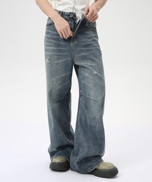 WESTBOY(ウエストボーイ)の「ルーズバギーウォッシュドデニムパンツ/セミワイドデニムパンツ WO24W1PT03【WB ORIGINALS】(デニムパンツ・メンズ・ブルー・XL/M/L)」の12枚目の写真