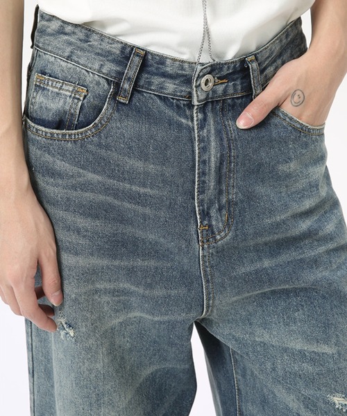 WESTBOY(ウエストボーイ)の「ルーズバギーウォッシュドデニムパンツ/セミワイドデニムパンツ WO24W1PT03【WB ORIGINALS】(デニムパンツ・メンズ・ブルー・XL/M/L)」の14枚目の写真