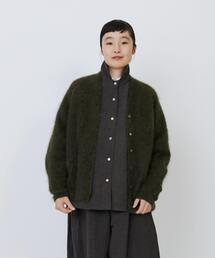 カシミヤファー加工カーディガン