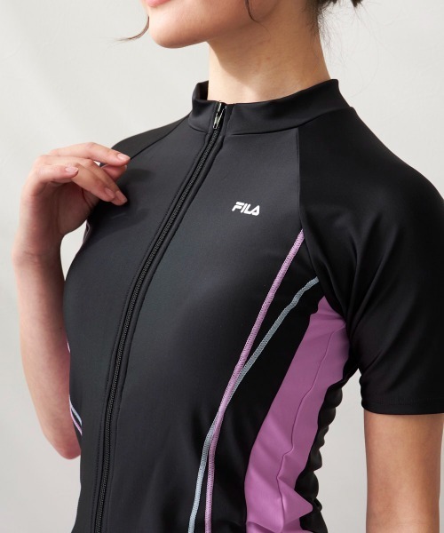 FILA（フィラ）の「フルジップセパレート フィットネス水着(半袖タイプ)（水着・レディース・ミント/ベビーピンク/ターコイズブルー系/ブラック×グレー・MEDIUM/LARGE/X-LARGE/XX-LARGE/XXX-LARGE/XXXX-LARGE/SMALL）」の15枚目の写真