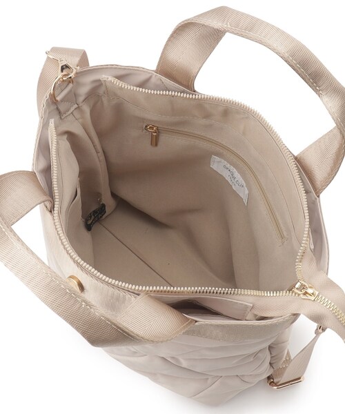 OPAQUE.CLIP（オペークドットクリップ）の「◆【2WAY】トライアングルミドルトートバッグ（トートバッグ・レディース・ベージュ/チャコールグレー/ブラック/グレー系4・00）」の6枚目の写真