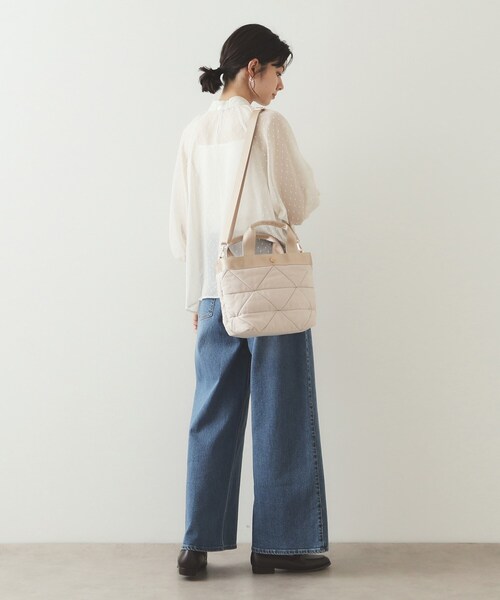 OPAQUE.CLIP（オペークドットクリップ）の「◆【2WAY】トライアングルミドルトートバッグ（トートバッグ・レディース・ベージュ/チャコールグレー/ブラック/グレー系4・00）」の16枚目の写真