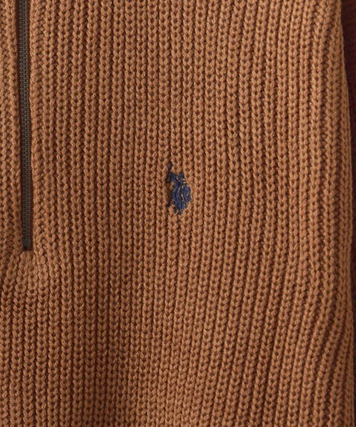 U.S. POLO ASSN.（ユーエスポロアッスン）の「U.S. POLO ASSN./ユーエスポロアッスン ハーフジップニット（ニット/セーター・メンズ・ブラック/アイボリー/ダークオレンジ/ダークブルー/ベージュ/ネイビー・M/L/LL）」の7枚目の写真