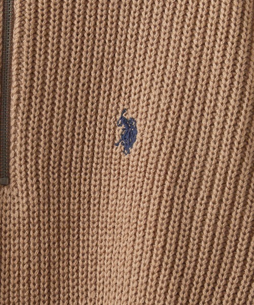 U.S. POLO ASSN.（ユーエスポロアッスン）の「U.S. POLO ASSN./ユーエスポロアッスン ハーフジップニット（ニット/セーター・メンズ・ブラック/アイボリー/ダークオレンジ/ダークブルー/ベージュ/ネイビー・M/L/LL）」の12枚目の写真
