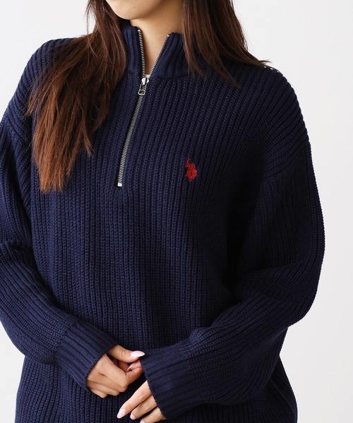 U.S. POLO ASSN.（ユーエスポロアッスン）の「U.S. POLO ASSN./ユーエスポロアッスン ハーフジップニット（ニット/セーター・メンズ・ブラック/アイボリー/ダークオレンジ/ダークブルー/ベージュ/ネイビー・M/L/LL）」の15枚目の写真
