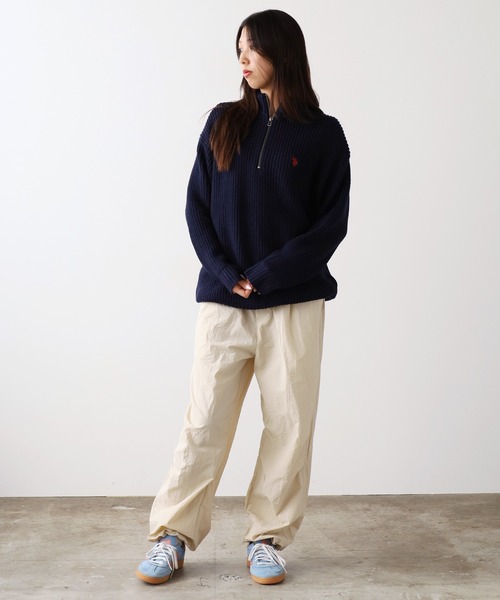 U.S. POLO ASSN.（ユーエスポロアッスン）の「U.S. POLO ASSN./ユーエスポロアッスン ハーフジップニット（ニット/セーター・メンズ・ブラック/アイボリー/ダークオレンジ/ダークブルー/ベージュ/ネイビー・M/L/LL）」の17枚目の写真