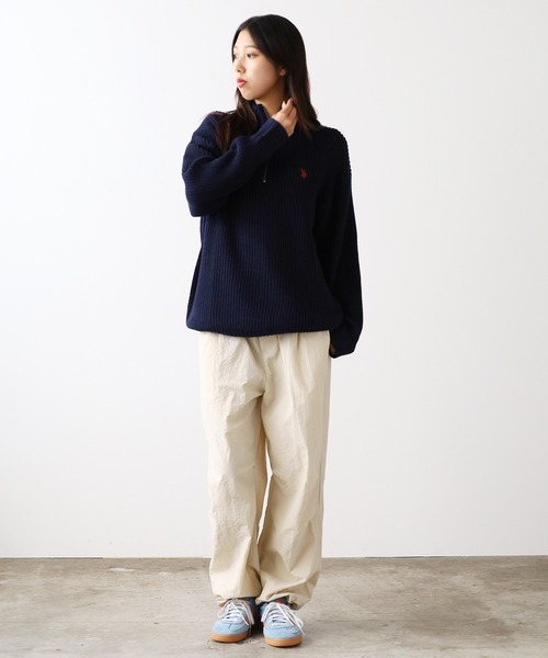 U.S. POLO ASSN.（ユーエスポロアッスン）の「U.S. POLO ASSN./ユーエスポロアッスン ハーフジップニット（ニット/セーター・メンズ・ブラック/アイボリー/ダークオレンジ/ダークブルー/ベージュ/ネイビー・M/L/LL）」の18枚目の写真